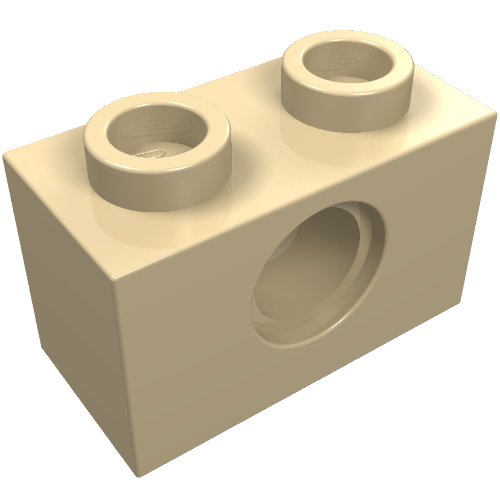 Part 3700 - Technic, Brick 1 x 2 with Hole - De BrickPlaats