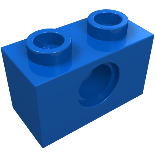 Part 3700 - Technic, Brick 1 x 2 with Hole - De BrickPlaats