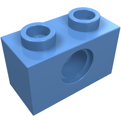 Part 3700 - Technic, Brick 1 x 2 with Hole - De BrickPlaats