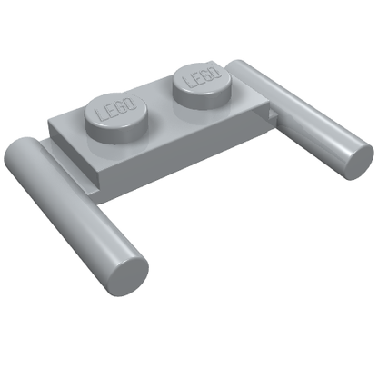 Part 3839b - Plate, Modified 1 x 2 with Bar Handles - Flat Ends, Low Attachment - De BrickPlaats