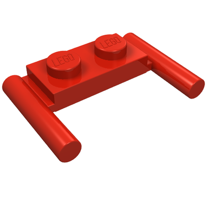 Part 3839b - Plate, Modified 1 x 2 with Bar Handles - Flat Ends, Low Attachment - De BrickPlaats