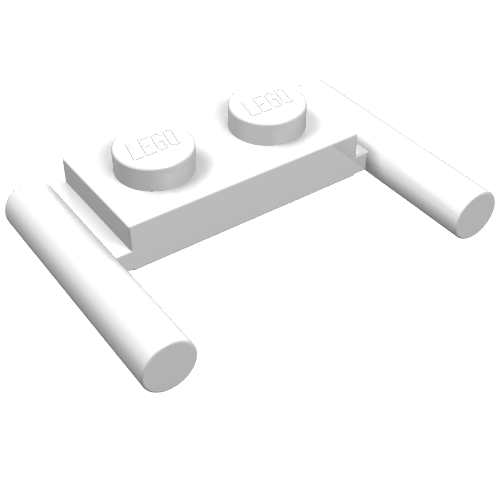 Part 3839b - Plate, Modified 1 x 2 with Bar Handles - Flat Ends, Low Attachment - De BrickPlaats