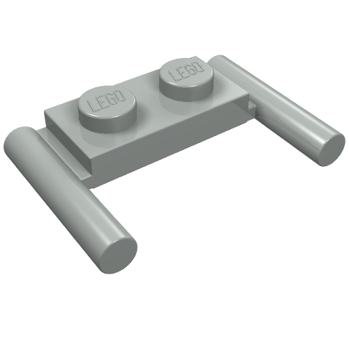 Part 3839b - Plate, Modified 1 x 2 with Bar Handles - Flat Ends, Low Attachment - De BrickPlaats
