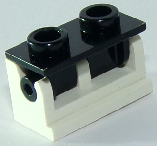 Part 3937c02 - Hinge Brick 1 x 2 with Black Top Plate (3937 / 3938) - De BrickPlaats