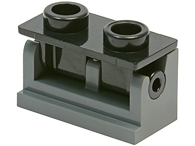 Part 3937c02 - Hinge Brick 1 x 2 with Black Top Plate (3937 / 3938) - De BrickPlaats