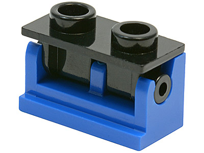 Part 3937c02 - Hinge Brick 1 x 2 with Black Top Plate (3937 / 3938) - De BrickPlaats