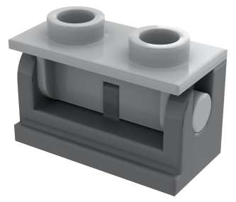 Part 3937c08 - Hinge Brick 1 x 2 with Light Bluish Gray Top Plate (3937 / 3938) - De BrickPlaats