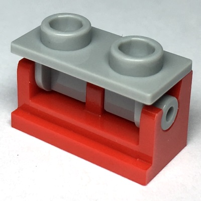 Part 3937c08 - Hinge Brick 1 x 2 with Light Bluish Gray Top Plate (3937 / 3938) - De BrickPlaats