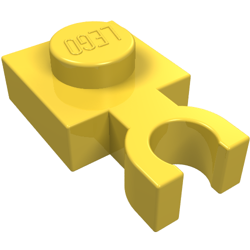 Part 4085b - Plate, Modified 1 x 1 with U Clip Thin (Vertical Grip) - De BrickPlaats