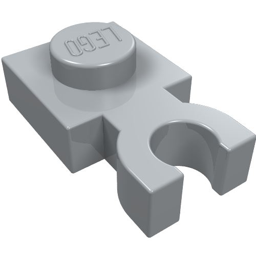 Part 4085c - Plate, Modified 1 x 1 with U Clip Thick (Vertical Grip) - De BrickPlaats
