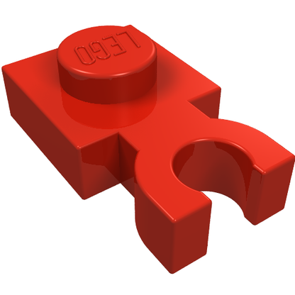 Part 4085c - Plate, Modified 1 x 1 with U Clip Thick (Vertical Grip) - De BrickPlaats