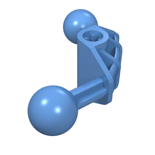 Part 41670 - Bionicle Ball Joint 4 x 4 x 2 90 degrees with 2 Ball Joint and Axle Hole - De BrickPlaats
