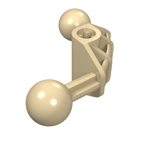 Part 41670 - Bionicle Ball Joint 4 x 4 x 2 90 degrees with 2 Ball Joint and Axle Hole - De BrickPlaats