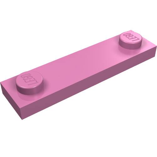 Part 41740 - Plate, Modified 1 x 4 with 2 Studs with Groove - De BrickPlaats