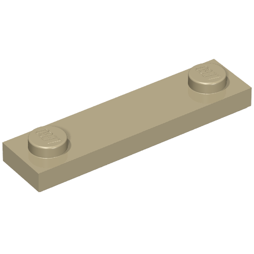 Part 41740 - Plate, Modified 1 x 4 with 2 Studs with Groove - De BrickPlaats