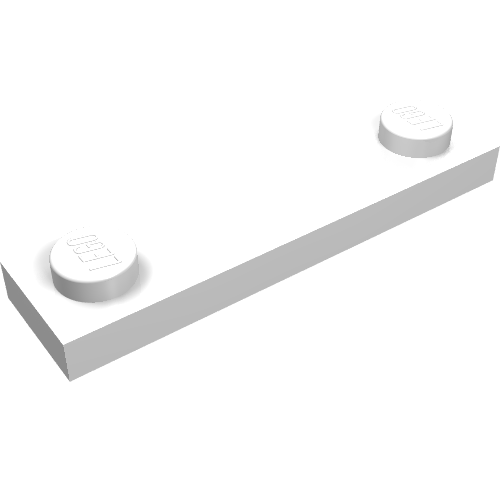 Part 41740 - Plate, Modified 1 x 4 with 2 Studs with Groove - De BrickPlaats