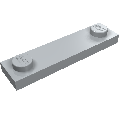 Part 41740 - Plate, Modified 1 x 4 with 2 Studs with Groove - De BrickPlaats