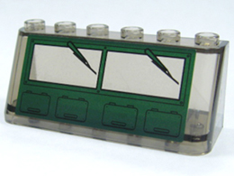 Part 4176pb21 - Windscreen 2 x 6 x 2 with Split Windshield Pattern (Sticker) - Set 7625 - De BrickPlaats