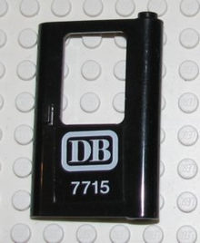 Part 4182pb020 - Door 1 x 4 x 5 Train Right, Thin Support at Bottom with 'DB 7715' Pattern (Sticker) - Set 7715 - De BrickPlaats