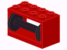 Part 4209c01 - String Reel 2 x 4 x 2 Holder with Black Drum (4209 / 4208) - De BrickPlaats