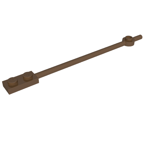 Part 42445 - Bar 12L with 1 x 2 Plate End Solid Studs and 1 x 1 Round Plate End - De BrickPlaats