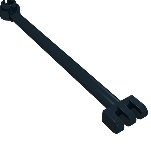 Part 4319 - Hinge Bar 8L with 3 Fingers and Open End Stud - De BrickPlaats