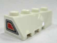 Part 43720pb01 - Wedge 4 x 2 Sloped Right with Jet Exhaust Pattern on narrow end (Sticker) - Set 7695 - De BrickPlaats