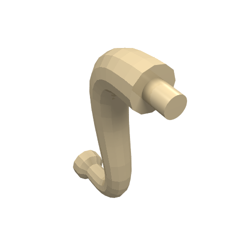 Part 43892 - Elephant Tail / Trunk with Bar End - Short Curved Tip - De BrickPlaats