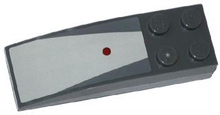 Part 44126pb036 - Slope, Curved 6 x 2 with Dark Red Dot and Light Bluish Gray Center Panel Pattern (Sticker) - Set 75039 - De BrickPlaats