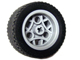 Part 44292c02 - Wheel 30.4mm D. x 20mm with 3 Pin Holes with Black Tire 43.2 x 22 ZR (44292 / 44309) - De BrickPlaats