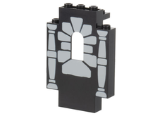 Part 4444pb04 - Panel 2 x 5 x 6 Wall with Window with Window Stones and 2 Columns Pattern - De BrickPlaats