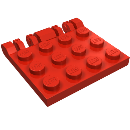 Part 44570 - Hinge Plate 3 x 4 Locking Dual 2 Fingers, 9 Teeth - De BrickPlaats
