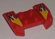 Part 44674pb07 - Vehicle, Mudguard 2 x 4 with Headlights Overhang with Yellow Flame Pattern on Both Sides (Stickers) - Set 8195 - De BrickPlaats