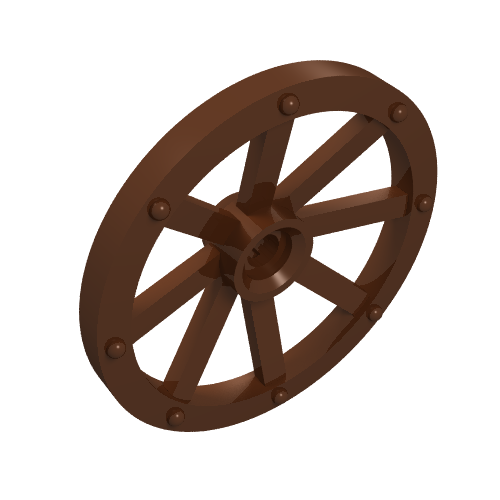 Part 4489b - Wheel Wagon Large 33mm D., Hole Notched for Wheels Holder Pin - De BrickPlaats