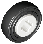 Part 4624c01 - Wheel 8mm D. x 6mm with Black Tire 14mm D. x 4mm Smooth Small Single (4624 / 3139) - De BrickPlaats