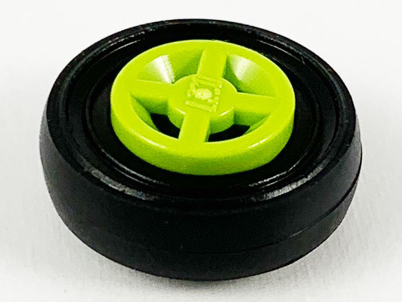 Part 4624c01 - Wheel 8mm D. x 6mm with Black Tire 14mm D. x 4mm Smooth Small Single (4624 / 3139) - De BrickPlaats