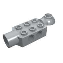 Part 47454 - Technic, Brick Modified 2 x 3 with Pin Holes, Rotation Joint Ball Half Horizontal, and Rotation Joint Socket - De BrickPlaats