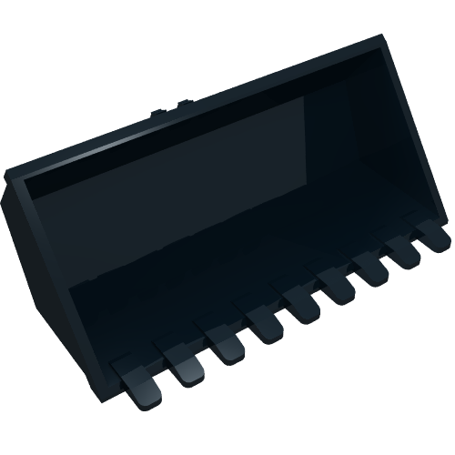 Part 47508 - Vehicle, Digger Bucket 9 Teeth 4 x 8, Flat Inside with Locking 2 Finger Hinge - De BrickPlaats