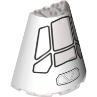Part 47543pb09 - Cone Half 8 x 4 x 6 with Rocket Cockpit Pattern - De BrickPlaats