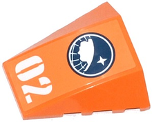 Part 47753pb054 - Wedge 4 x 4 Triple Curved No Studs with Arctic Explorer Logo and White '02' Pattern (Sticker) - Set 60034 - De BrickPlaats