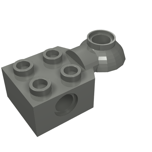 Part 48170 - Technic, Brick Modified 2 x 2 with Pin Hole and Rotation Joint Ball Half Horizontal - De BrickPlaats