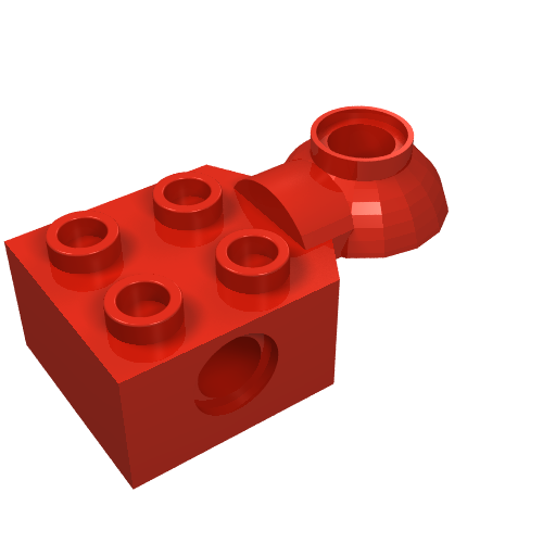 Part 48170 - Technic, Brick Modified 2 x 2 with Pin Hole and Rotation Joint Ball Half Horizontal - De BrickPlaats