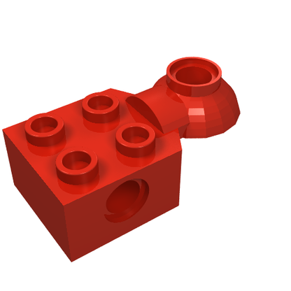 Part 48170 - Technic, Brick Modified 2 x 2 with Pin Hole and Rotation Joint Ball Half Horizontal - De BrickPlaats