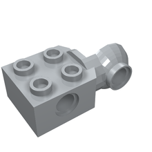 Part 48171 - Technic, Brick Modified 2 x 2 with Pin Hole and Rotation Joint Ball Half Vertical - De BrickPlaats