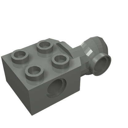 Part 48171 - Technic, Brick Modified 2 x 2 with Pin Hole and Rotation Joint Ball Half Vertical - De BrickPlaats