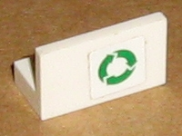 Part 4865pb031 - Panel 1 x 2 x 1 with Green Recycling Arrows Pattern (Sticker) - Set 7991 - De BrickPlaats
