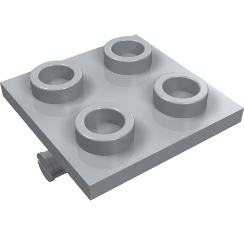 Part 4870 - Plate, Modified 2 x 2 Thin with Dual Wheels Holder - Split Pins - De BrickPlaats