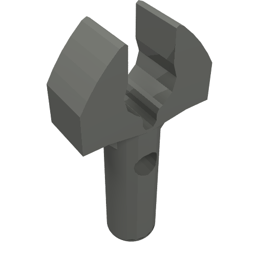 Part 48729b - Bar 1L with Clip Mechanical Claw - Cut Edges and Hole on Side - De BrickPlaats