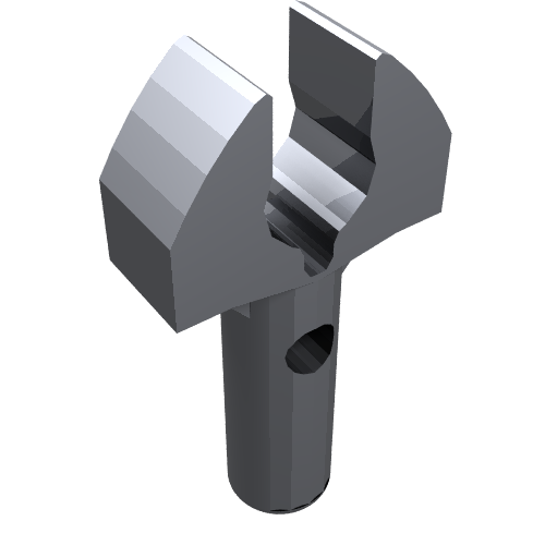 Part 48729b - Bar 1L with Clip Mechanical Claw - Cut Edges and Hole on Side - De BrickPlaats