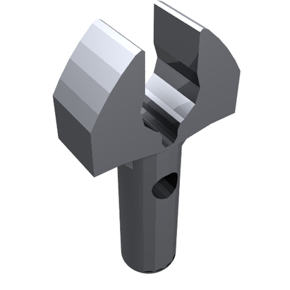 Part 48729b - Bar 1L with Clip Mechanical Claw - Cut Edges and Hole on Side - De BrickPlaats